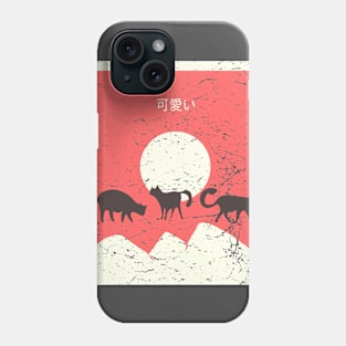 Kawaii cats Japanese retro poster imitation Phone Case