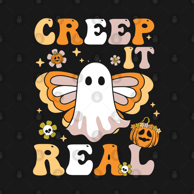 Creep it real funny hippie ghost Halloween matching family costume by BadDesignCo