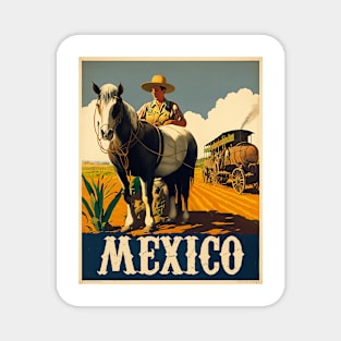 Mexico Farmer Vintage Travel Art Poster Magnet