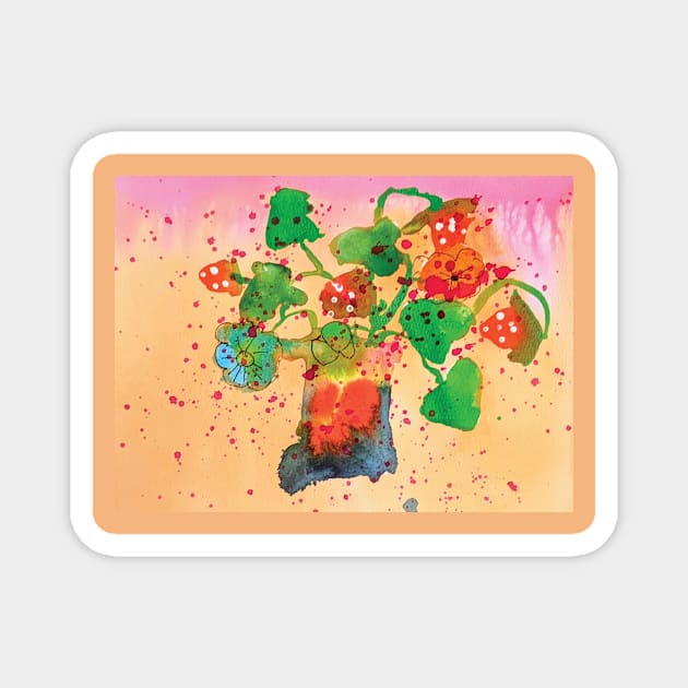 Strawberry Plant for Moms Birthday Magnet by Rita Winkler