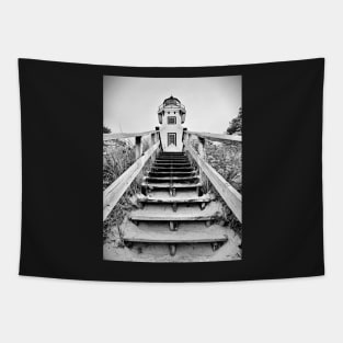 “Mission Point Lighthouse” - Black and White Tapestry