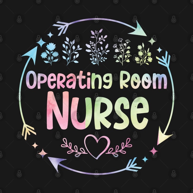 Operating Room Nurse cute floral watercolor by ARTBYHM