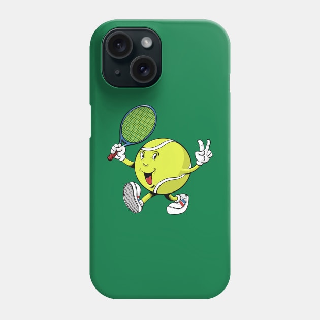 Tennis Ball Mascot Phone Case by Black Tee Inc