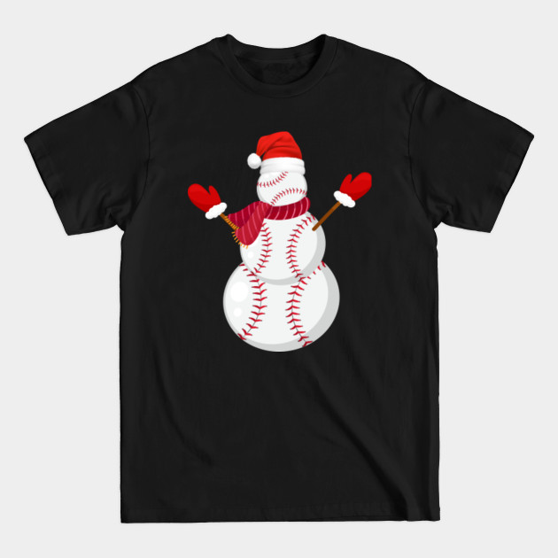 Discover Funny Christmas Baseball Balls Santa Snowman - Baseball Player - T-Shirt