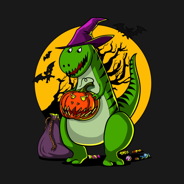 Halloween T-Rex Dinosaur Pumpkin Pumpkasaurus Scary - T ...