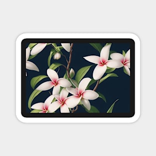 Botanical Drawing of a Frangipani Magnet