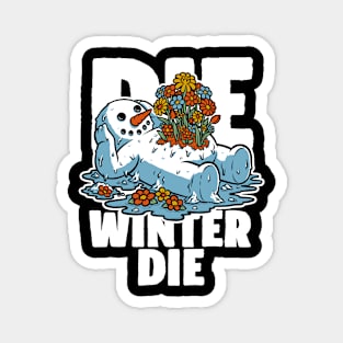 Snowman Spring - Irony Death Flowers Magnet