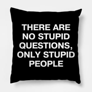 THERE ARE NO STUPID QUESTIONS, ONLY STUPID PEOPLE Pillow