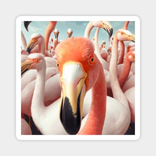 Bird Flamingo Wild Nature Funny Happy Humor Photo Selfie Magnet