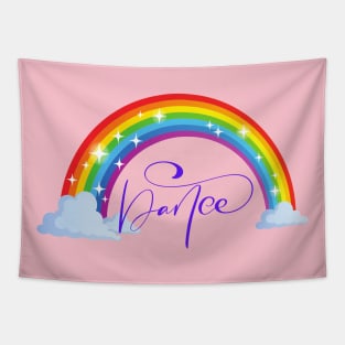 Dance Rainbow with sparkles Pink Dancer Gift Tapestry