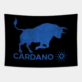 Vintage Bull Market Cardano Coin Crypto Token Cryptocurrency Wallet Cardano HODL Birthday Gift For Men Women Tapestry