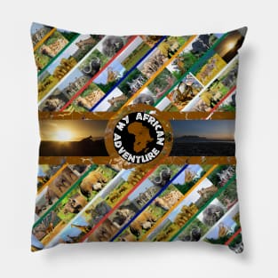 My African Adventure Wildlife Collage Pillow