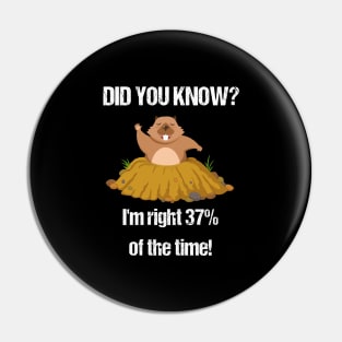 Funny Groundhog Day Gift T-Shirt | Weatherman Statistics Pin