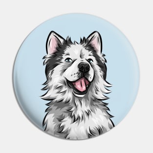 Cute Siberian Husky Dog | Long Hair/ Woolen Coat Pin