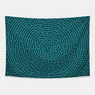 Radial Turing Pattern Square (Green) Tapestry