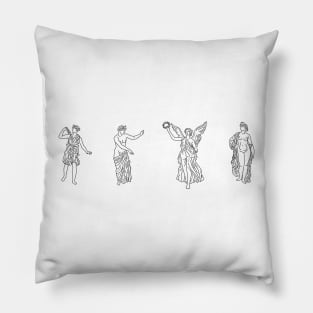 Greek Goddesses white Pillow