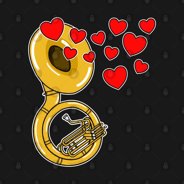 Valentines Sousaphone Teacher Sousaphonist Brass Player Musician by doodlerob