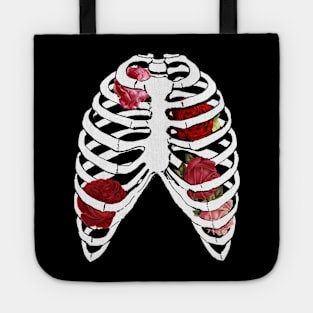 Rib Cage with Roses Tote