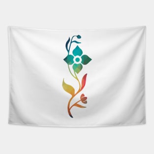 Rainbow abstract flower design 03 Tapestry