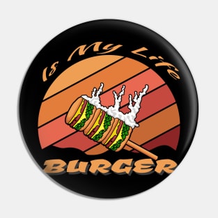 burger is my valentine Pin