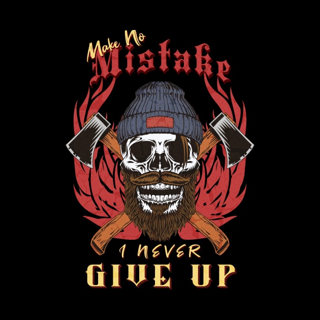 Make No Mistake Never Give Up Inspirational Quote Phrase Text by Cubebox