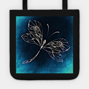 Dragonfly Design Blue, Black & White Inspirational Gifts Graphic Blue Dragonflies Tote