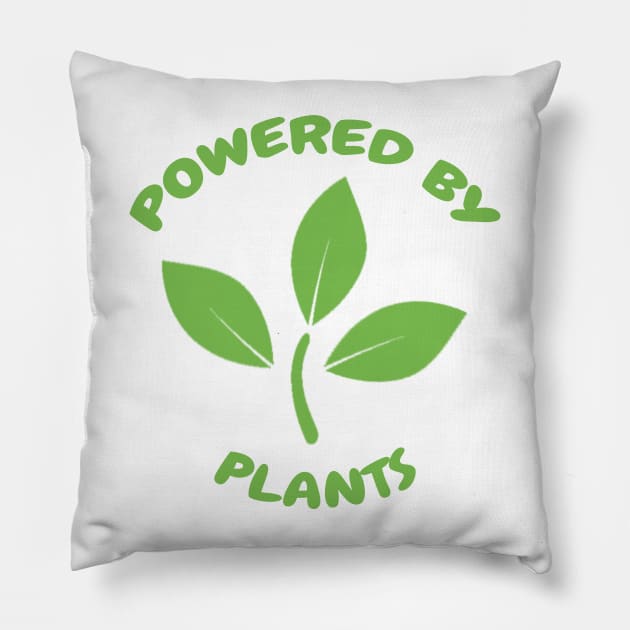 Powered By Plants Pillow by SJAdventures