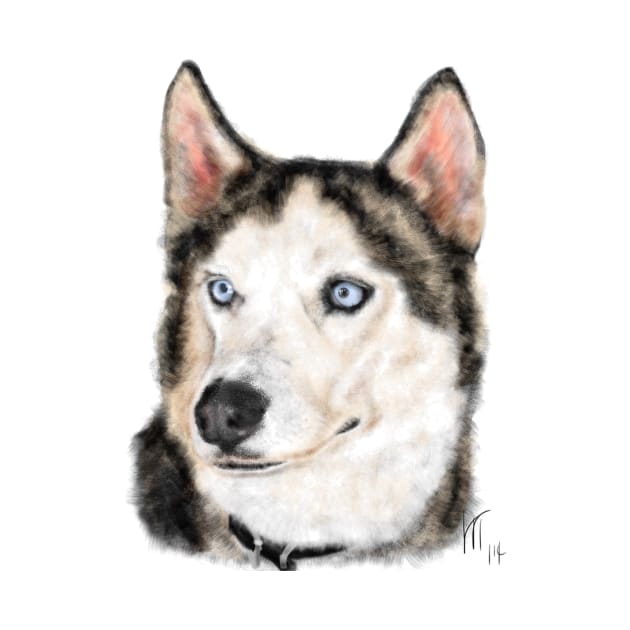 Serious Furry Husky Dog by LITDigitalArt