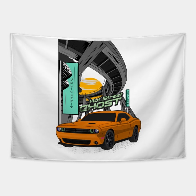 Challenger hot street ghost Tapestry by Car_Designer