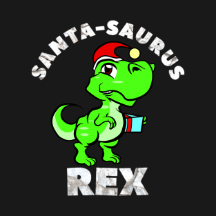 Christmas Kids Gift Santa Dinosaur Santa-Saurus Rex T-Shirt