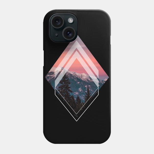 Geometric Snowy Mountain Phone Case by Bluepress