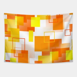 Midcentury Modern Orange - Abstract - Orange, Yellow, White Tapestry