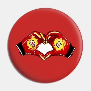 Travis Kelce heart - white Pin