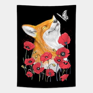 Fox in poppies Tapestry