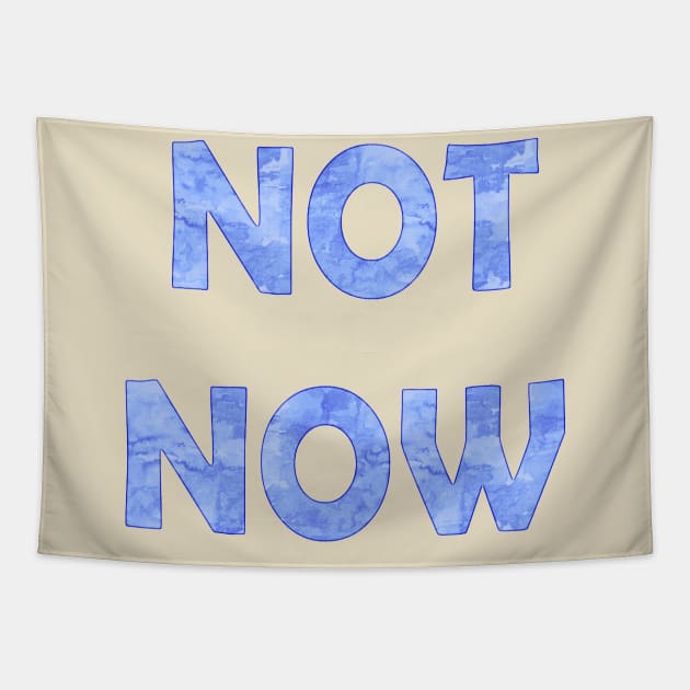 Not Now title Tapestry by Demonic cute cat