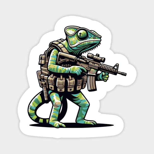 Tactical Cameleon Mastery Tee: Where Style Meets Stealth Magnet by Rawlifegraphic