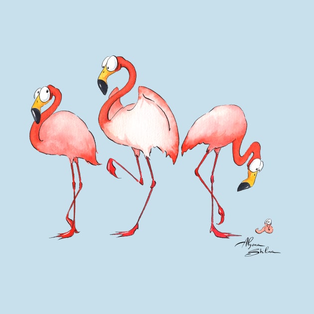 Flamingos by Alyona Shilina