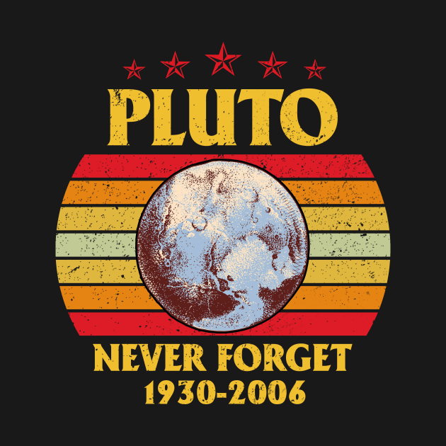 Vintage Never Forget Pluto T-Shirt Funny Space Graphic Tee by kimmygoderteart