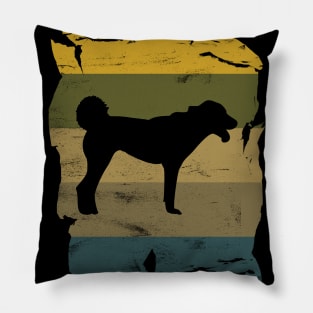 Anatolian Shepherd Dog Distressed Vintage Retro Silhouette Pillow