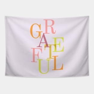 Grateful Falling Letters Tapestry