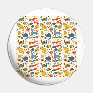 Cat & Animals Pattern Pin