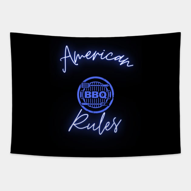 American BBQ Rules Tapestry by Rickido