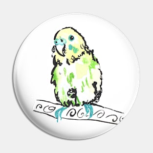 Watercolour budgie Pin