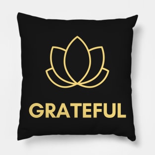 Grateful Yoga Lotus Design Pillow