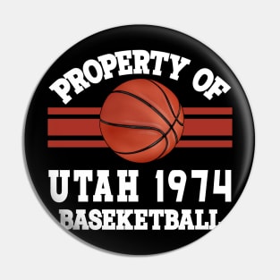 Proud Name Utah Graphic Property Vintage Basketball Pin