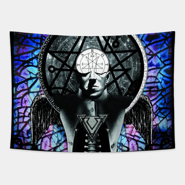 Metatron Lovecraft Occult Statue Tapestry by Guttsaw