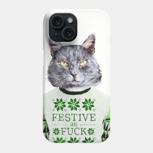 Cat in ugly sweater Phone Case