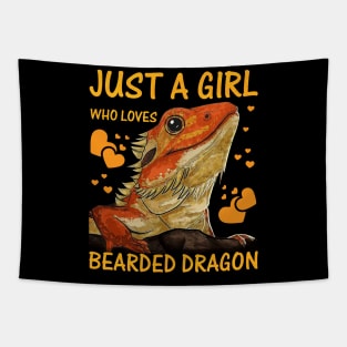 Just a Girl Who Loves Bearded Dragons Lizard Reptile Tapestry