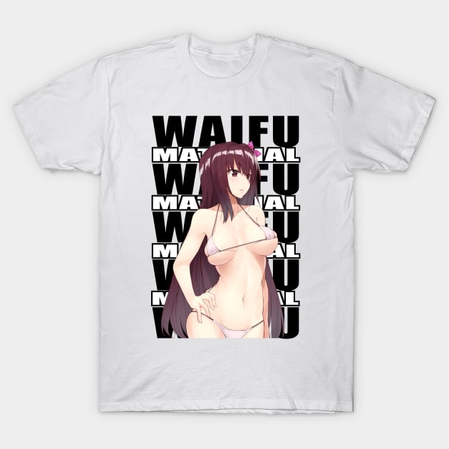 nude waifu material - Anime - T-Shirt