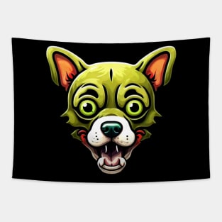 Zombie Dog Head Art Tapestry